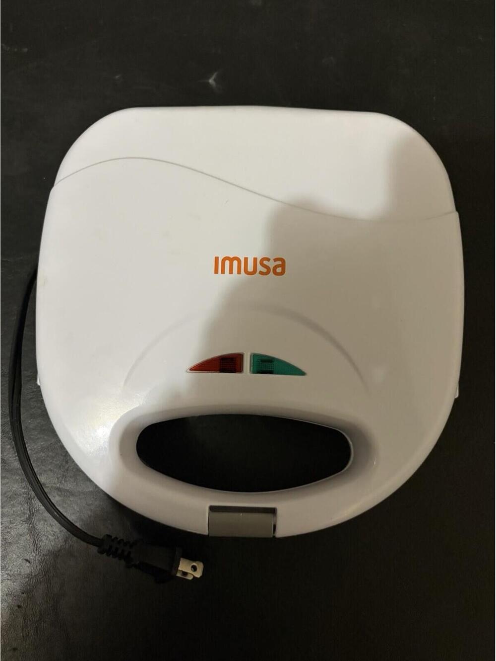 IMUSA Sandwich Maker 750 Watts Nonstick Cooking Surface, 2-Slot, White
